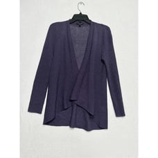 Eileen Fisher Purple Knit Italian Yarn Wool Open Cardigan Size PL Lightweight