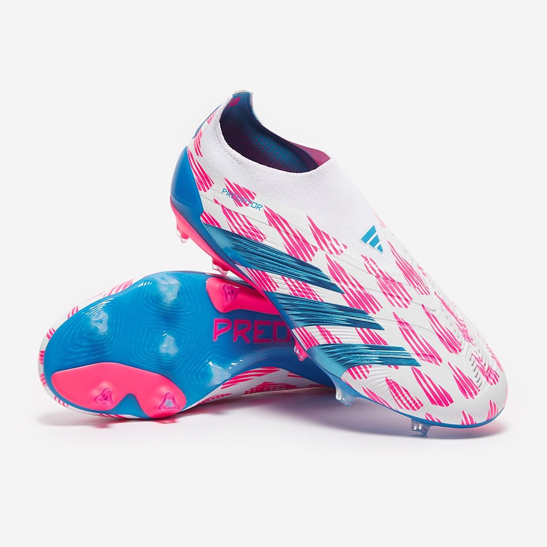 ADIDAS Predator Elite Laceless FG Boots Color: Ftwr White / Solar Blue / Solar P