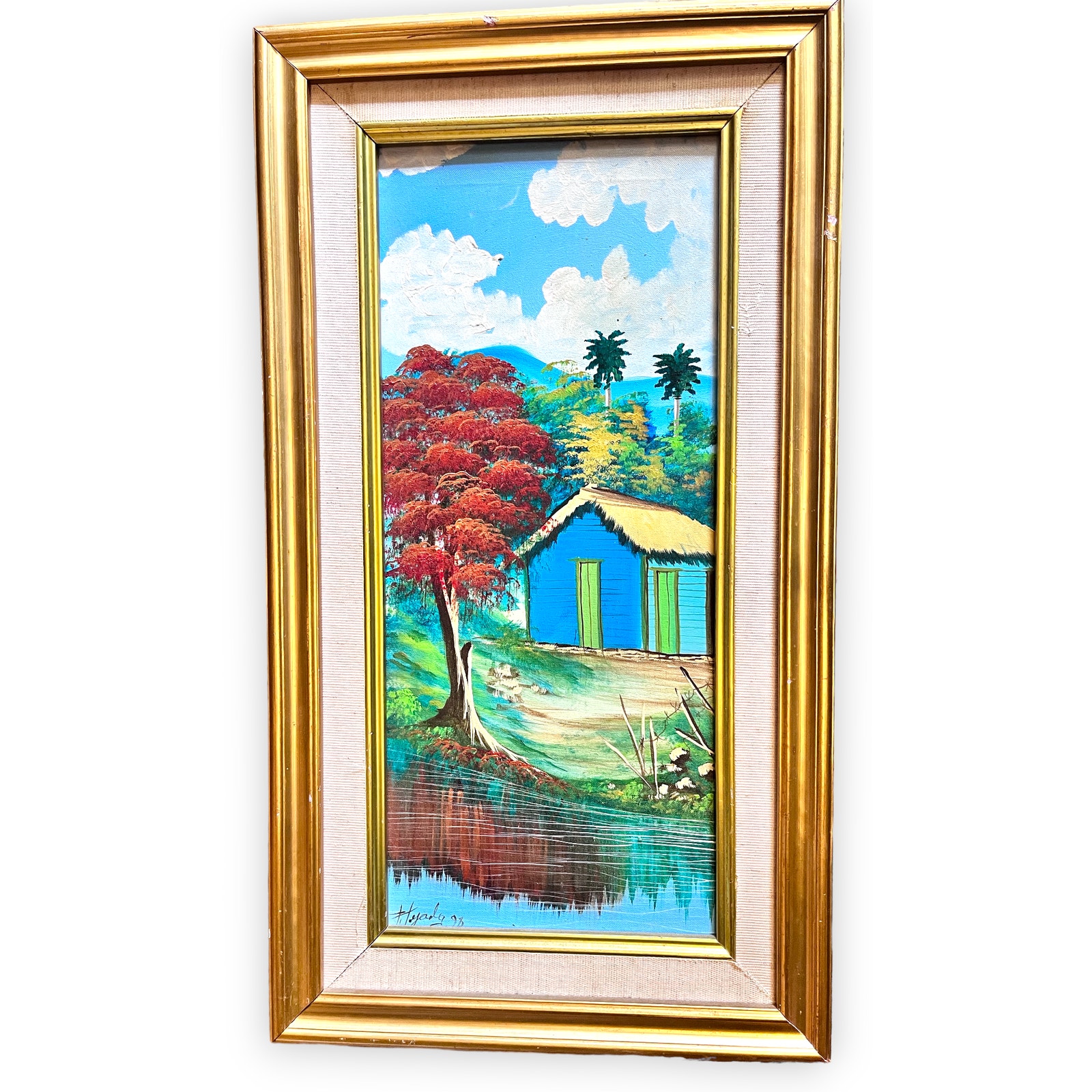 Original Oil Painting on Canvas, Vintage 1998, Signed, Framed