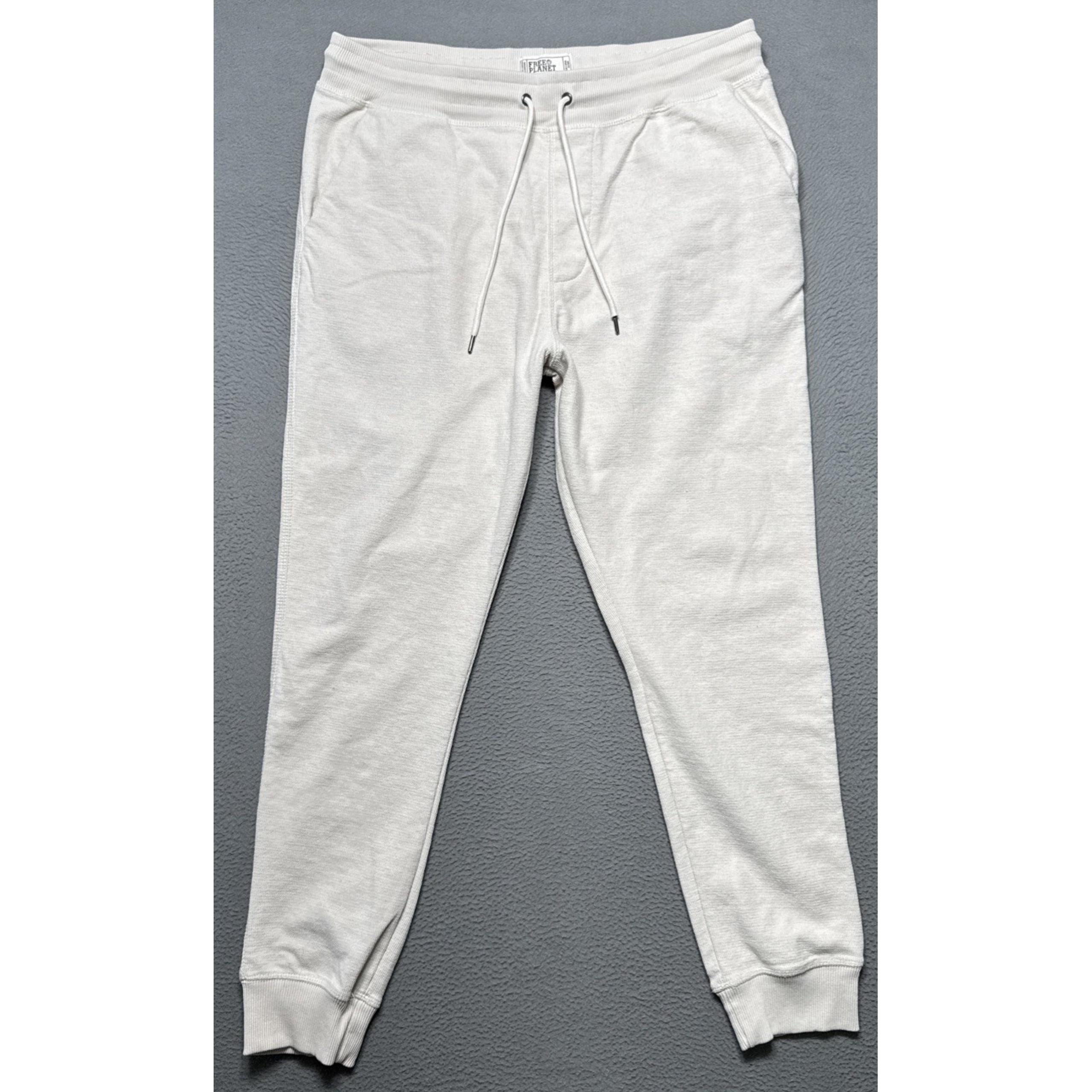 Free Planet Jogger Pants Mens XL Organic Blend Beige Tapered Pull On Drawstring