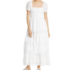 NWT LoveShackFancy white maxi Capella Dress M