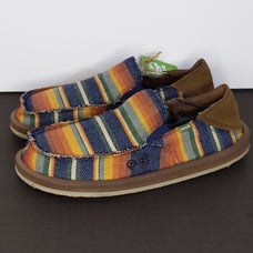 Sanuk Mens 10 Vagabond ST Donny Secret Stache Serape Blanket Stripe Suede Ltd Ed