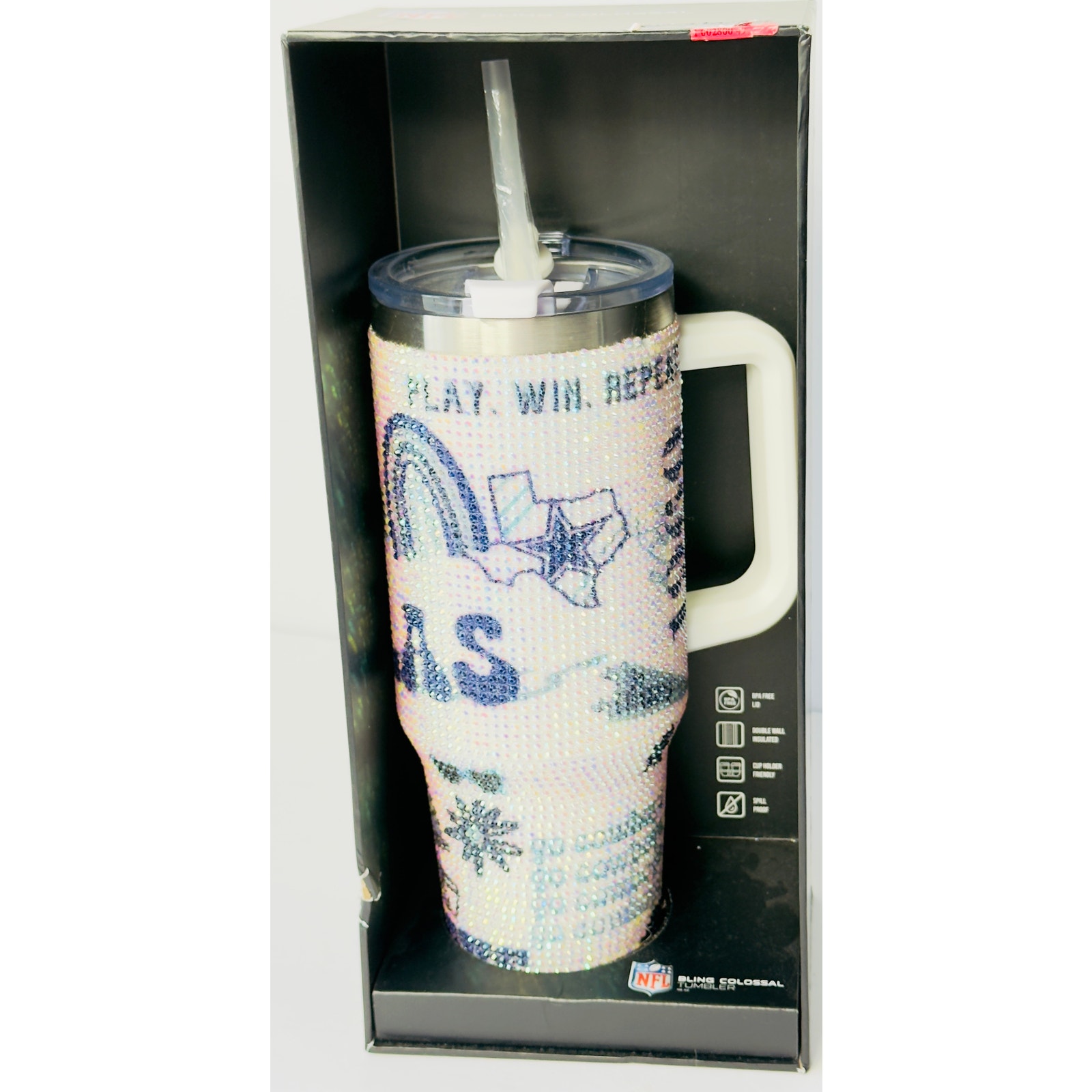 Dallas Cowboys Bling Colossal 46oz Tumbler –NFL Licensed, Stainless Steel. NWT