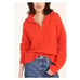 J. Crew Cable-Knit 1/2 Zip Sweater L Bright Cerise