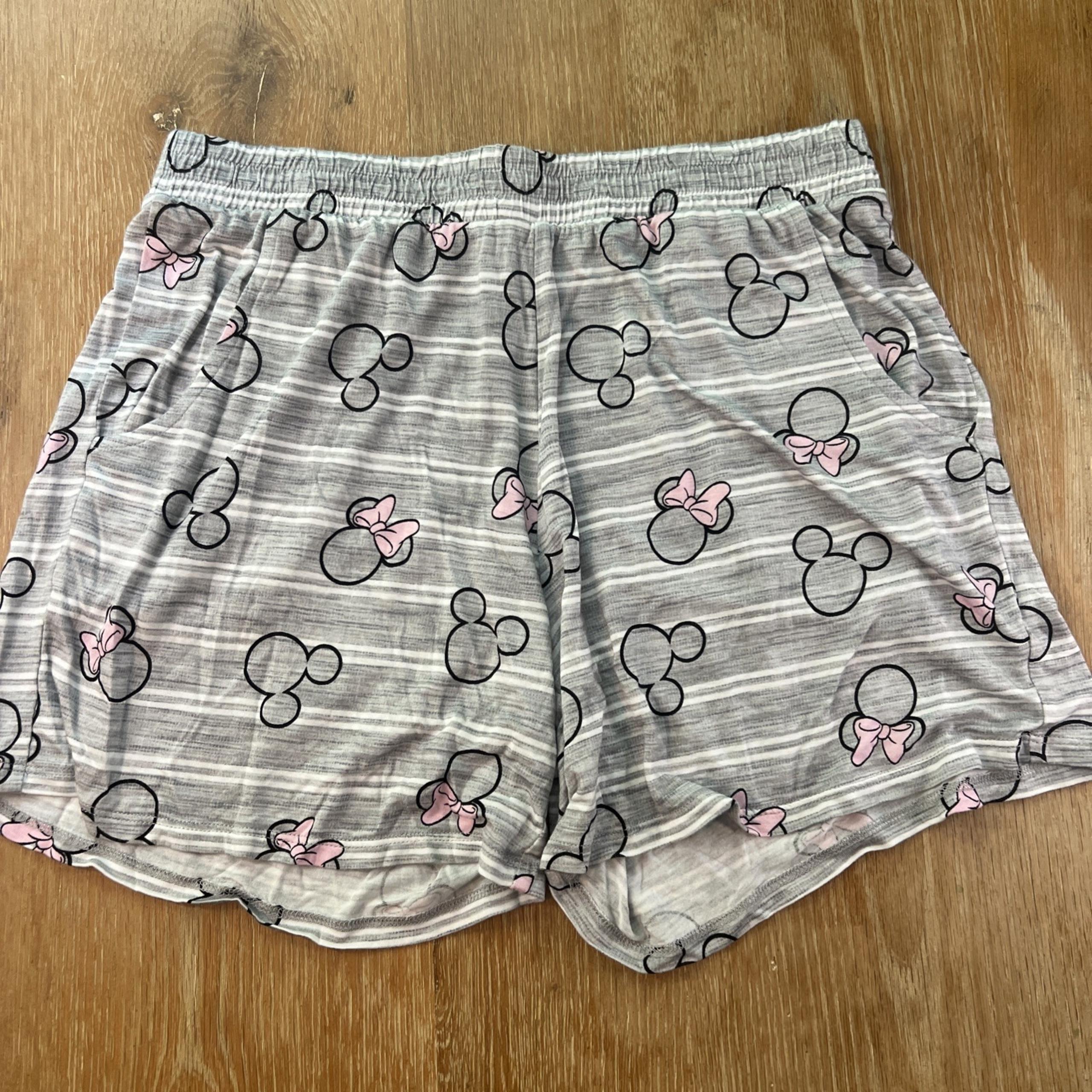 Disney Grey Minnie Mouse Pajama Shorts - Small Soft!