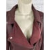 William Rast Burgundy Wilde Moto Jacket Collared Zip Up M