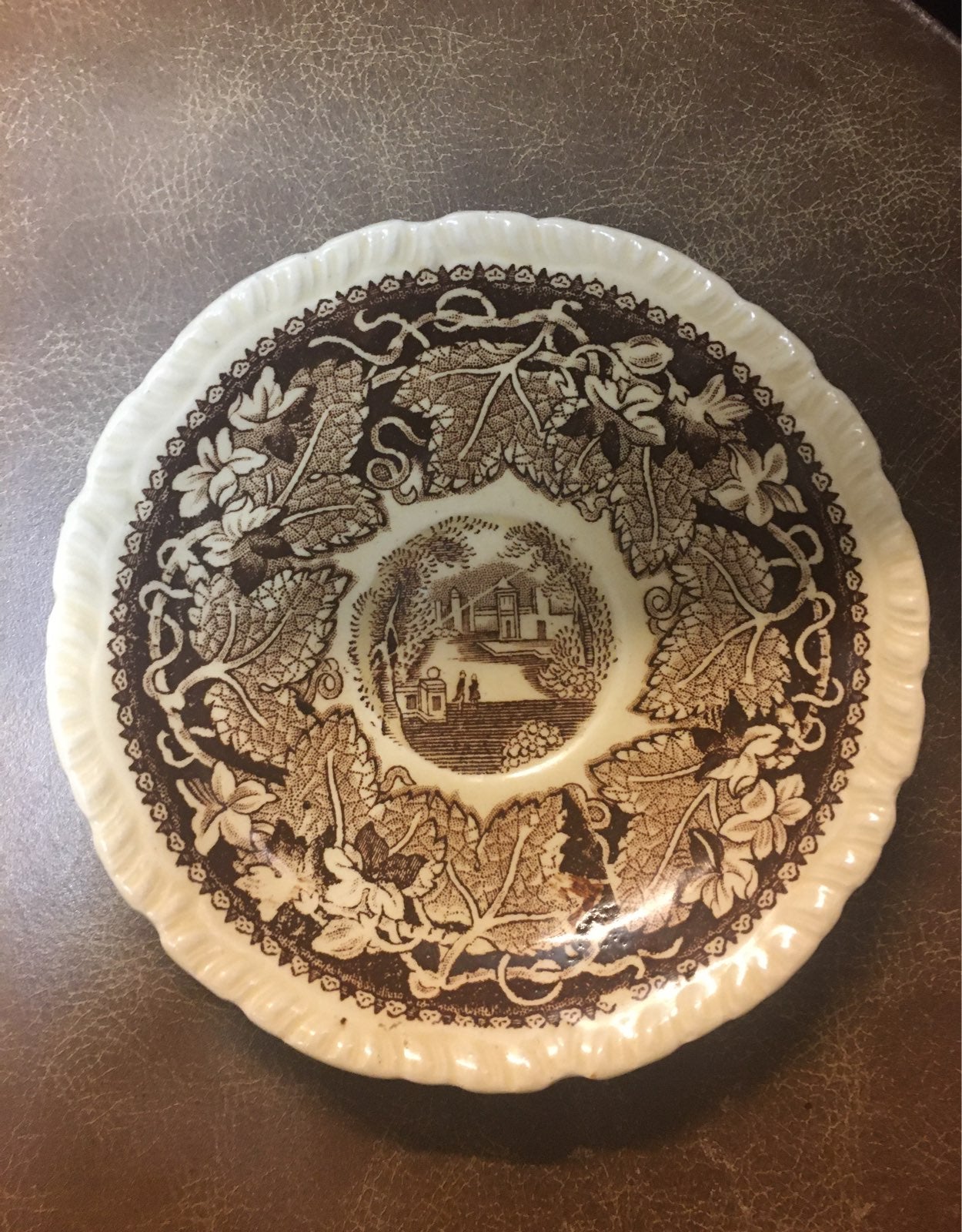 Vintage Wedgwood 6 Saucer Cottage Brown Masons Vista England