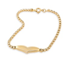Vintage Speidel Heart Tennis Bracelet Gold Plated with Rhinestone