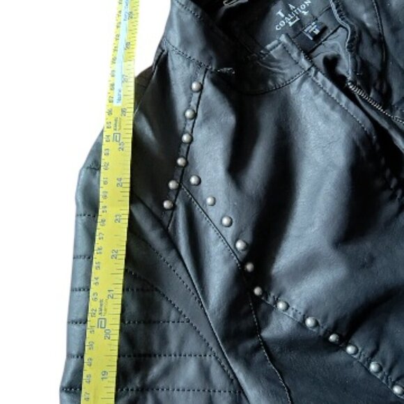 Coalition LA faux leather jacket, black with S.S. studs