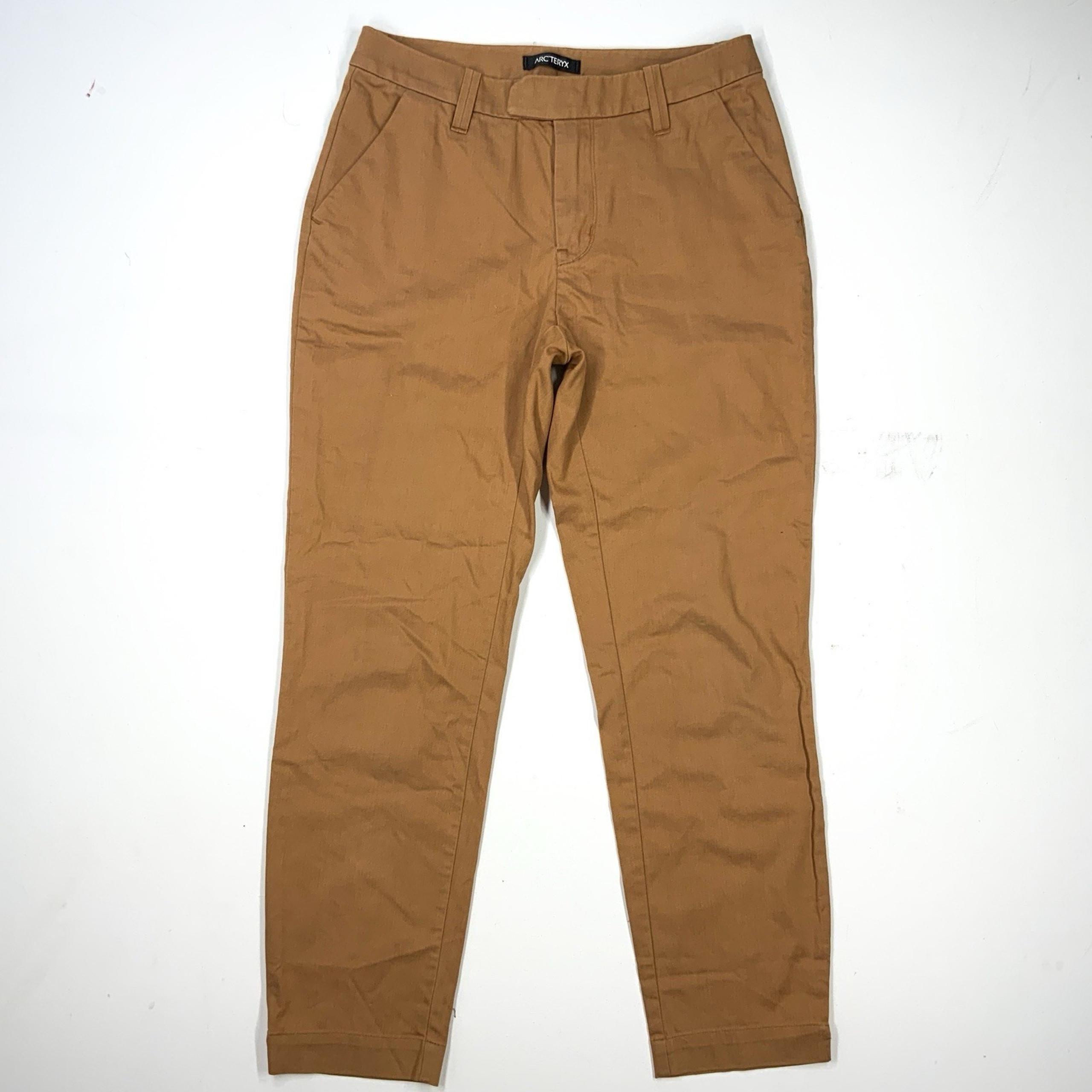 Arc'teryx Pants Womens 0 Devis Camel Brown Crop Carbon Fibre Cotton Blend Chino