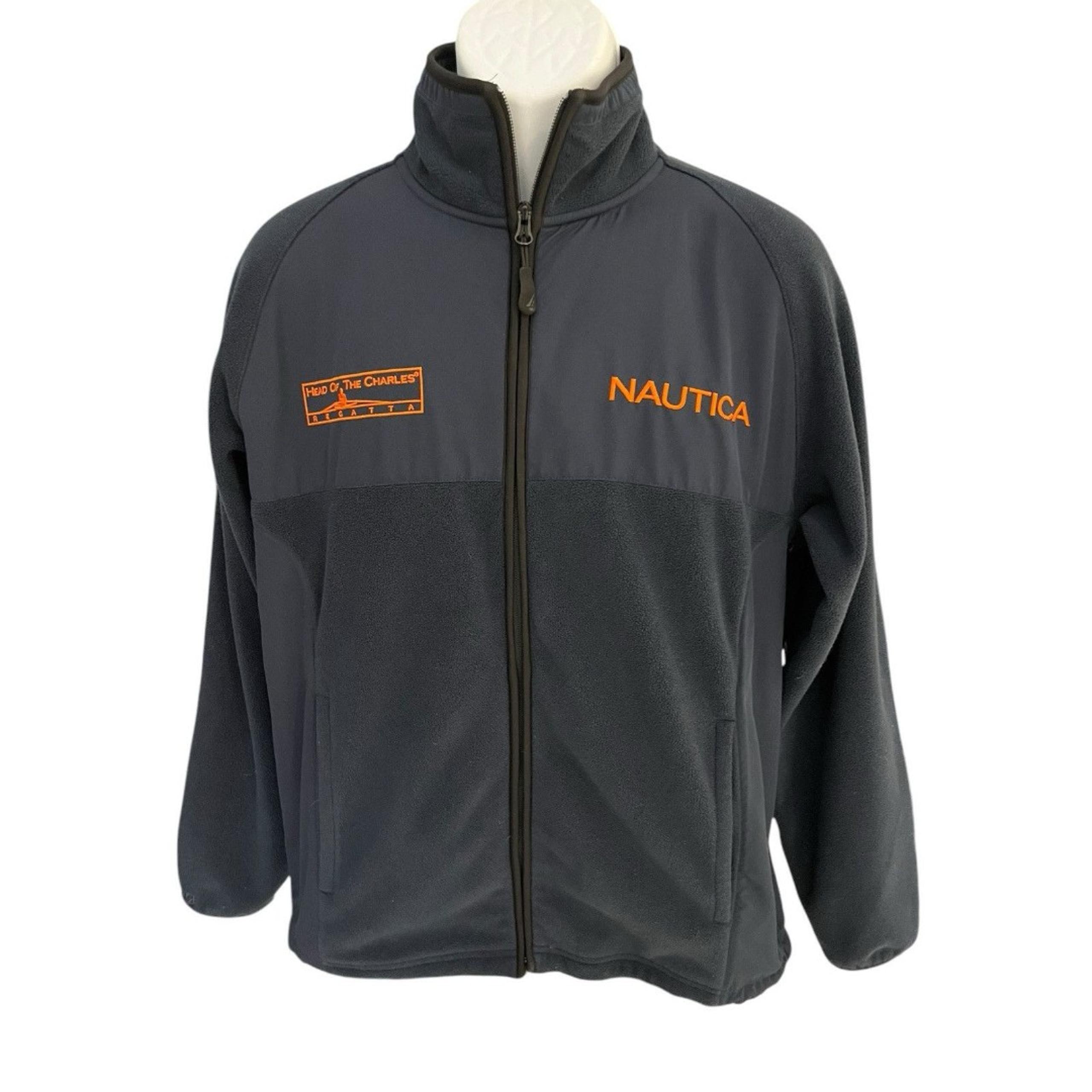 Nautica mens S embroidered Head Of Charles Regatta full zip fleece jacket