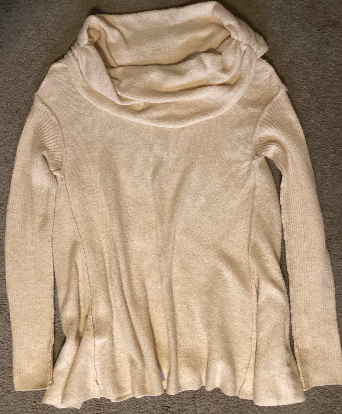 Free People Womens Sweater Sz M Beige