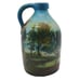 Primitive Folk Art Jug Hand Painted Landscape Sail Boats Fishing Antique Jar