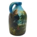 Primitive Folk Art Jug Hand Painted Landscape Sail Boats Fishing Antique Jar