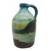 Primitive Folk Art Jug Hand Painted Landscape Sail Boats Fishing Antique Jar