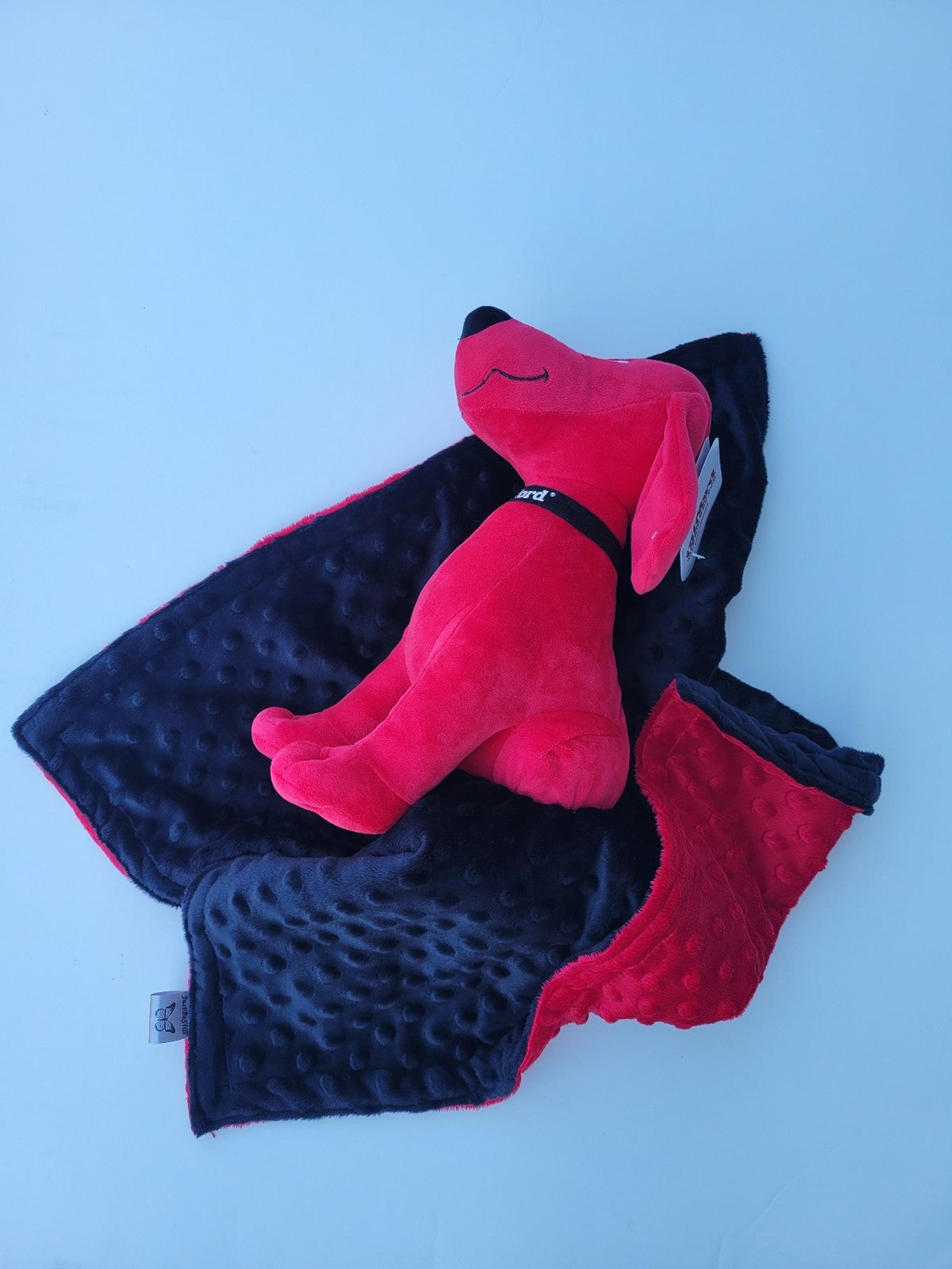 Lovey Big Red Dog Plush Security Blanket for kids 21x21