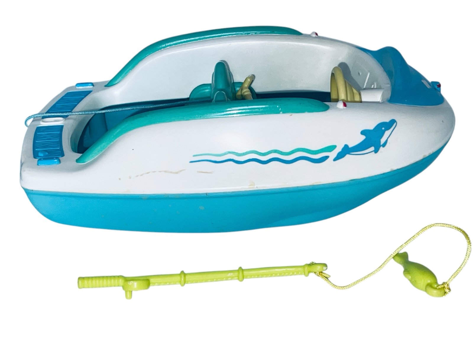 Fisher Price Loving Family Dollhouse SPEED BOAT 1997 lake & fishing pole