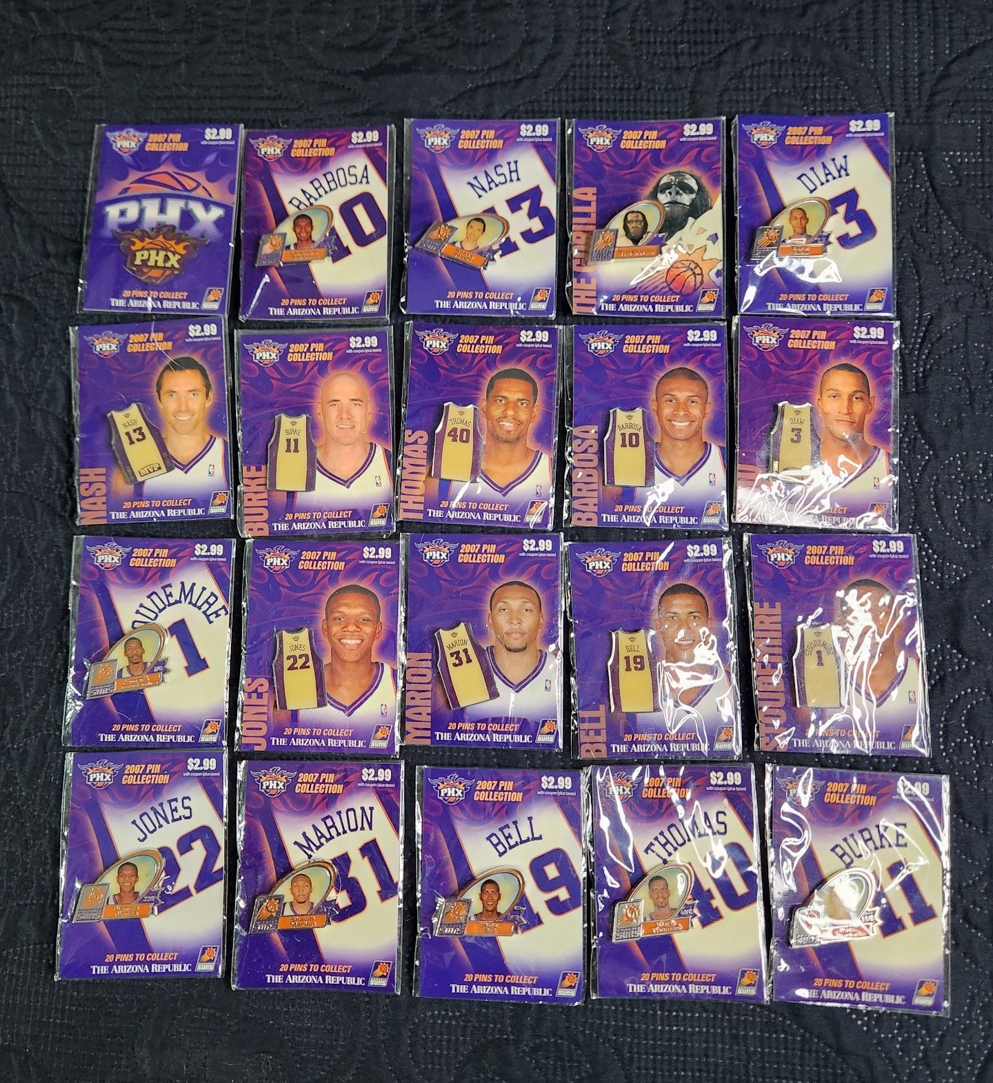 Phoenix Suns Pin Lot Of 20 - 2007 Collection Full Set.
