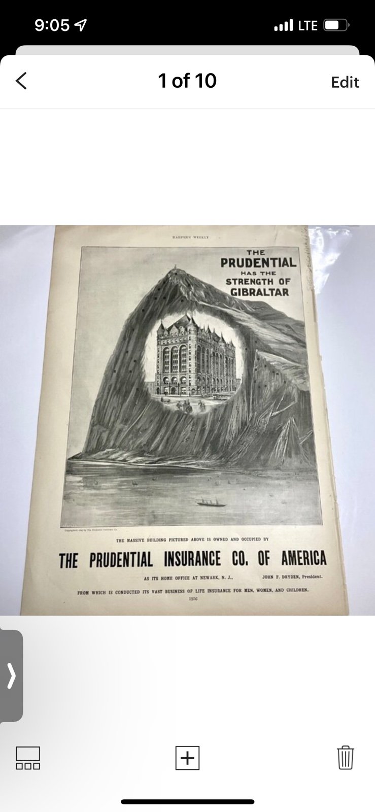 Prudential Has The Strength Of Gibraltar 1896 Advertisement PRUDENTIAL INSURANC