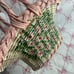 Vintage Shabby Chic Pink Rose Bouquet Hand printed Wicker Rose Basket