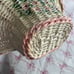 Vintage Shabby Chic Pink Rose Bouquet Hand printed Wicker Rose Basket