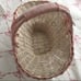 Vintage Shabby Chic Pink Rose Bouquet Hand printed Wicker Rose Basket