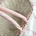 Vintage Shabby Chic Pink Rose Bouquet Hand printed Wicker Rose Basket