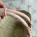 Vintage Shabby Chic Pink Rose Bouquet Hand printed Wicker Rose Basket