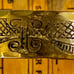 Vintage 1973 MCM Brass Sutton Cuff Bracelet Egyptian Revival Signed!