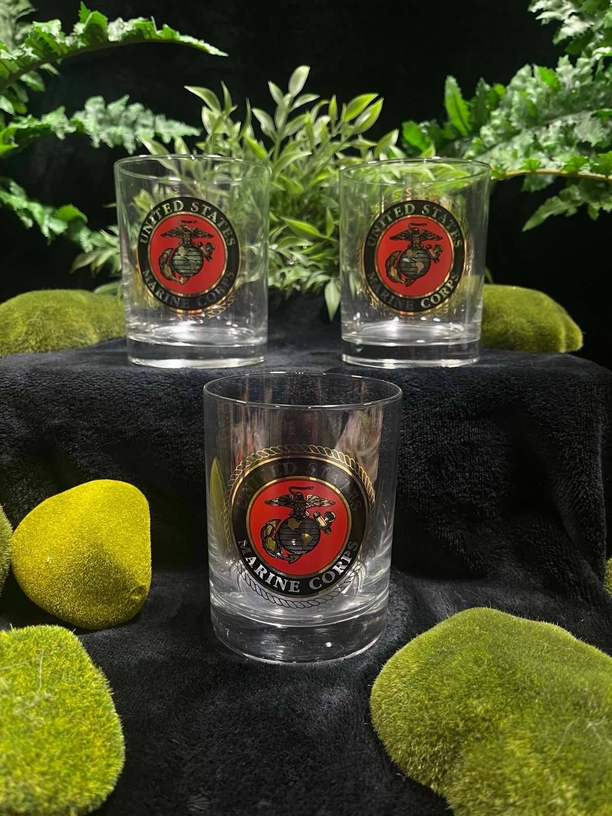 USMC gold embossed glasses