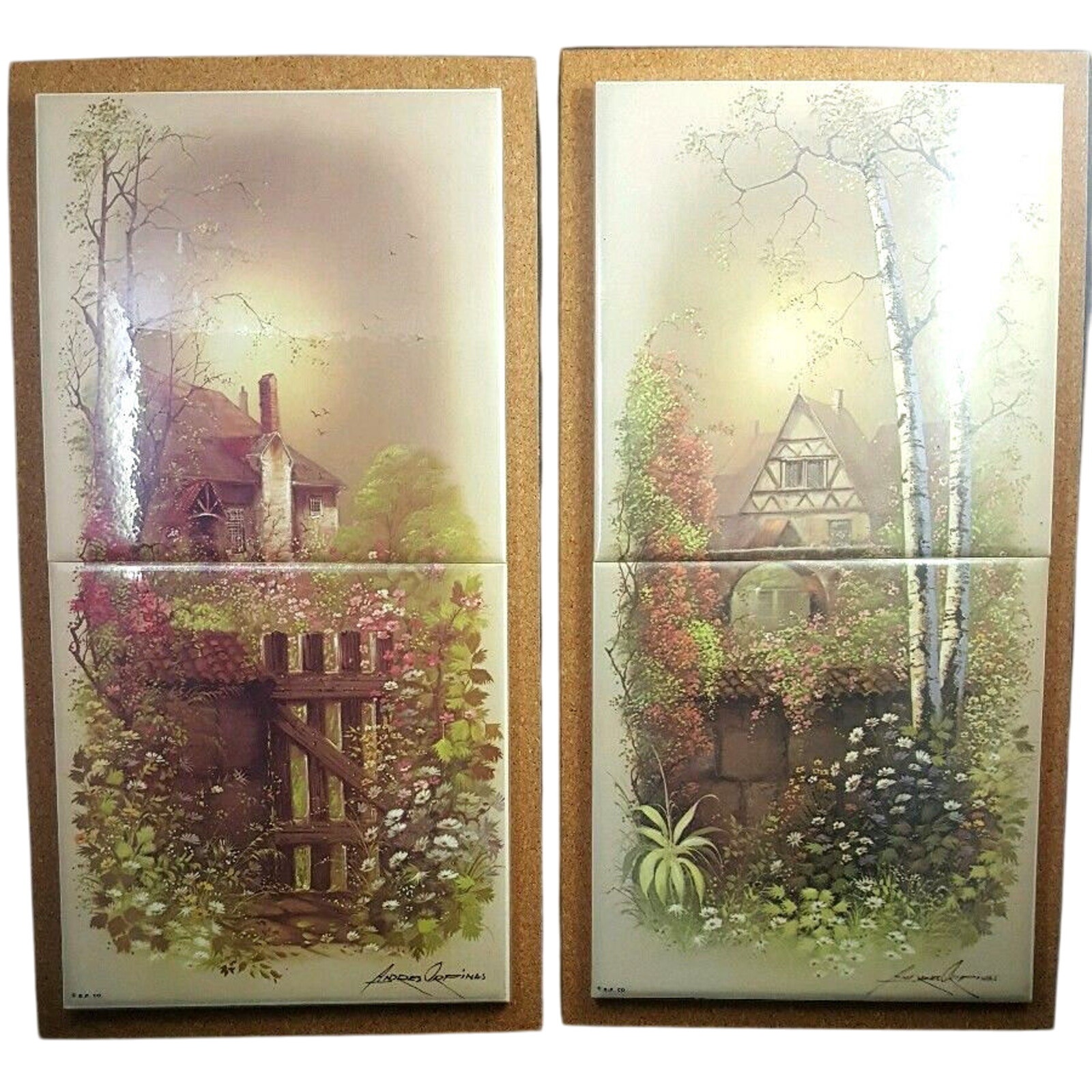 Tile MuraL Backsplash Sangray Vintage Ceramic Decor Art Country Cottage Cabin