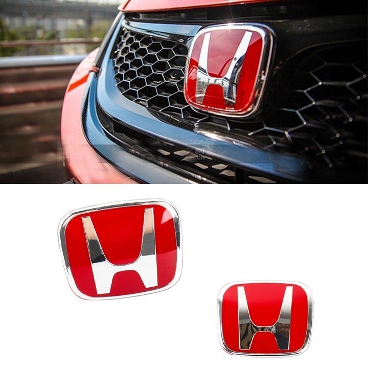 2pcs Front and Rear Red Honda Emblem for 2008-2017 Honda Accord Coupe 2 door