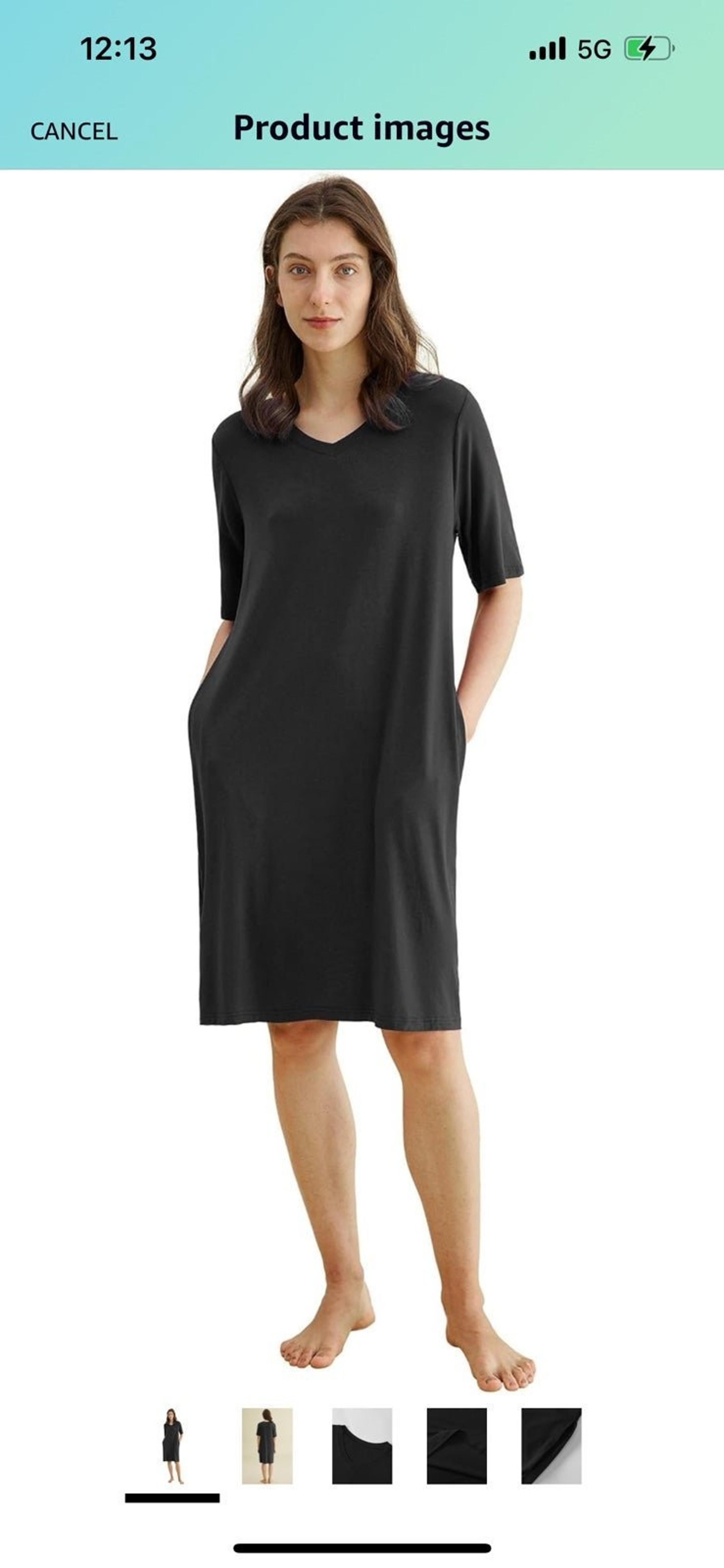 New Women's Viscose Nightgown V-Neck Sleep Shirt