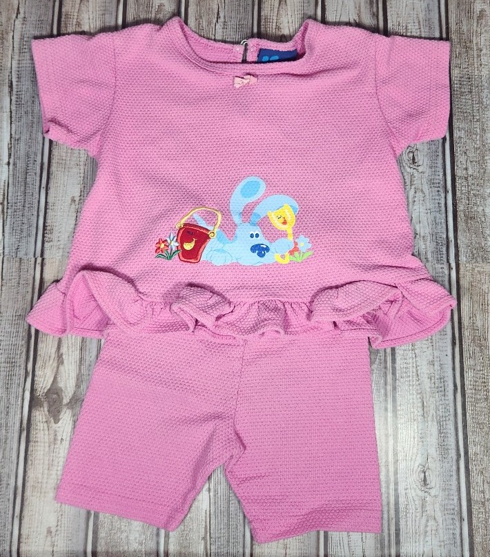 Vintage 1999 Blues Clues Pail Shovel pink outfit girls size 4