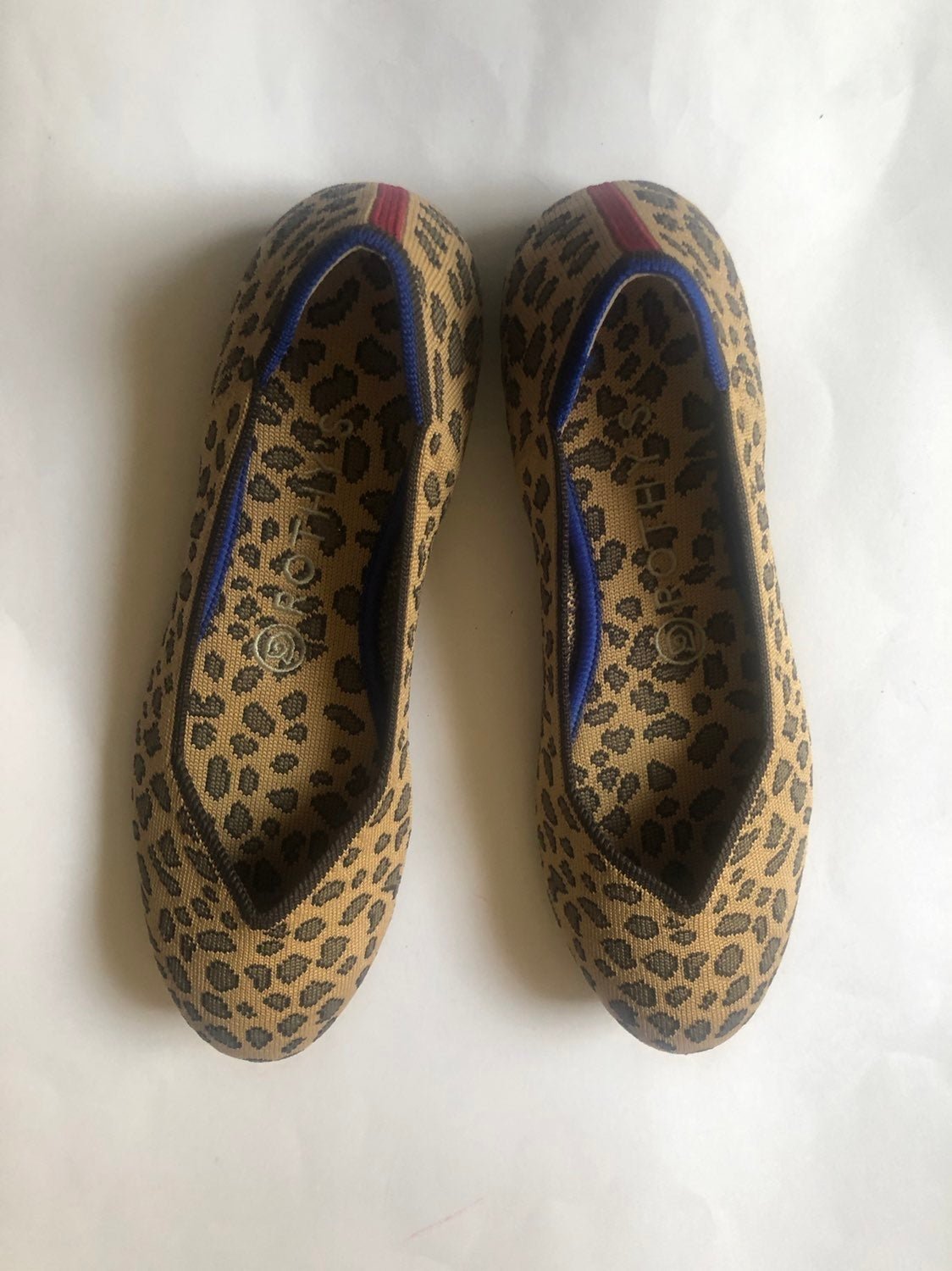 Rothy's Women's Round Toe Knit Ballet Flats Leopard Animal Print size 8