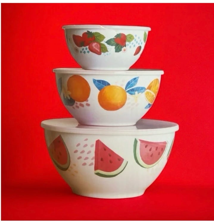 Market Square melamine nesting bowls fruits
