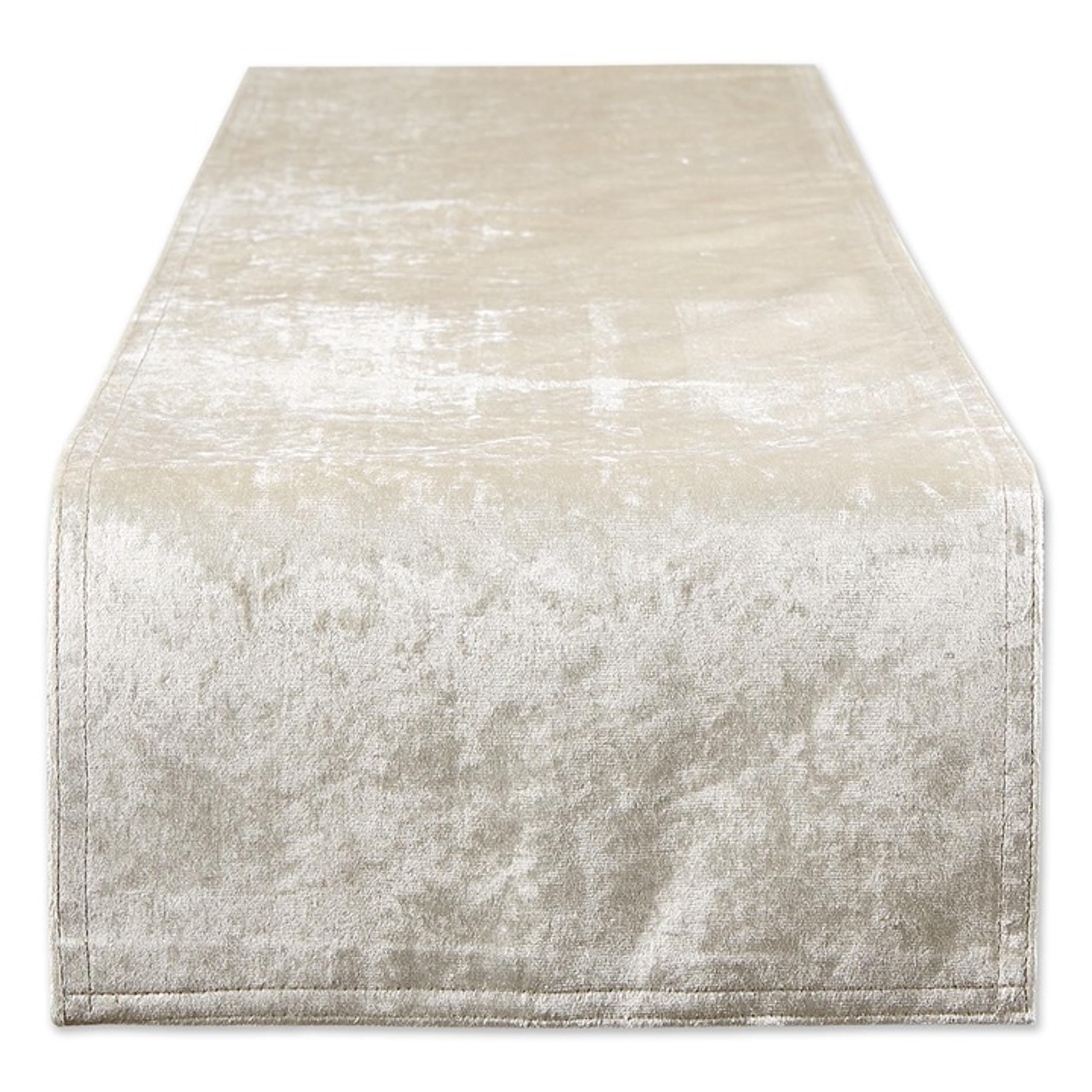 CREAM VELVET TABLE RUNNER 14x108 #3706