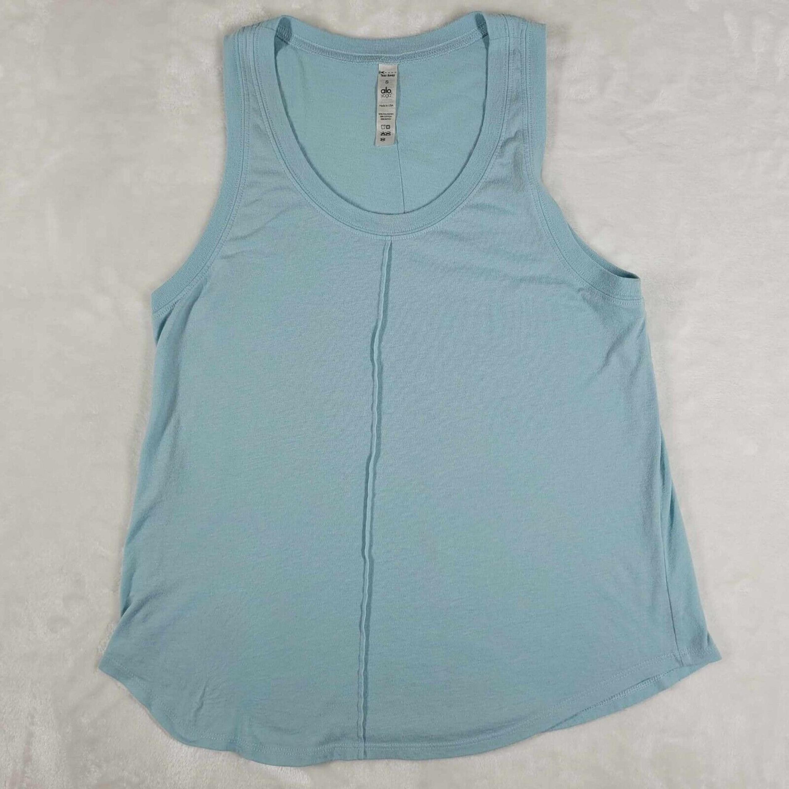 Alo Yoga Tank Top Women's Small Blue Lightweight Gym Active Athletic