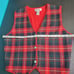 Vintage Talbots Plaid Wool Button-Front Vest Size Large