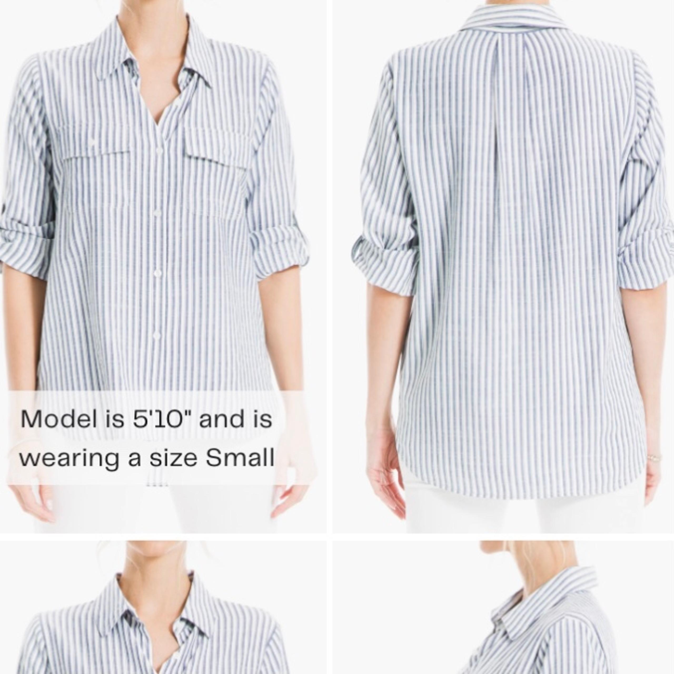 Max Studio Striped Button-Down Shirt