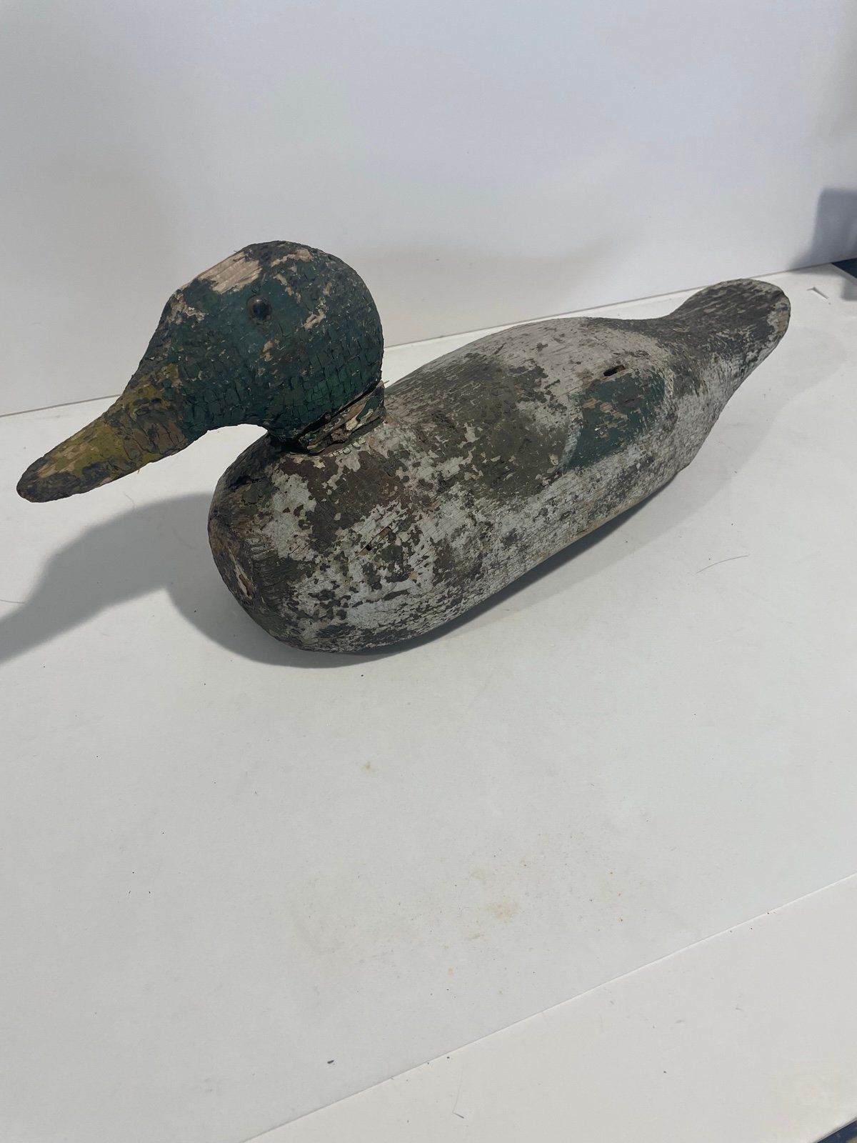 Antique Vintage Duck Decoy Mallard Drake Glass Eyes Original Paint