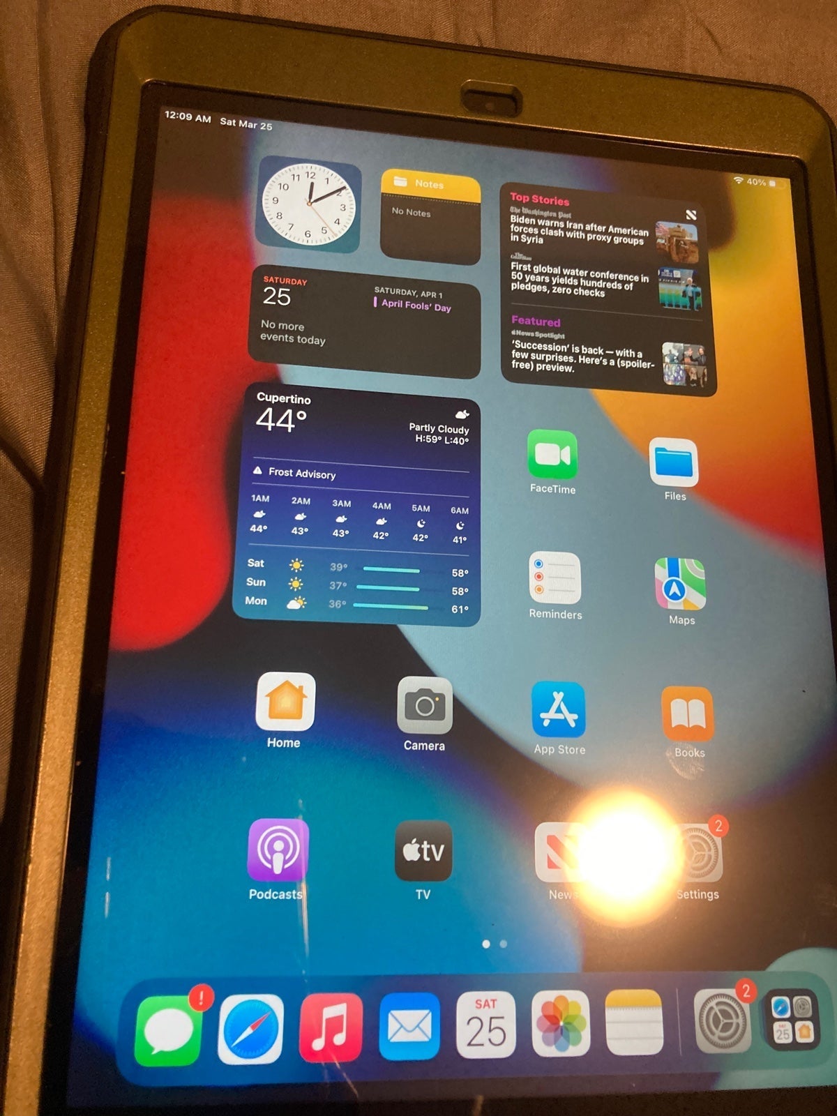 Apple iPad 8th Generation 128 GB in Black with case