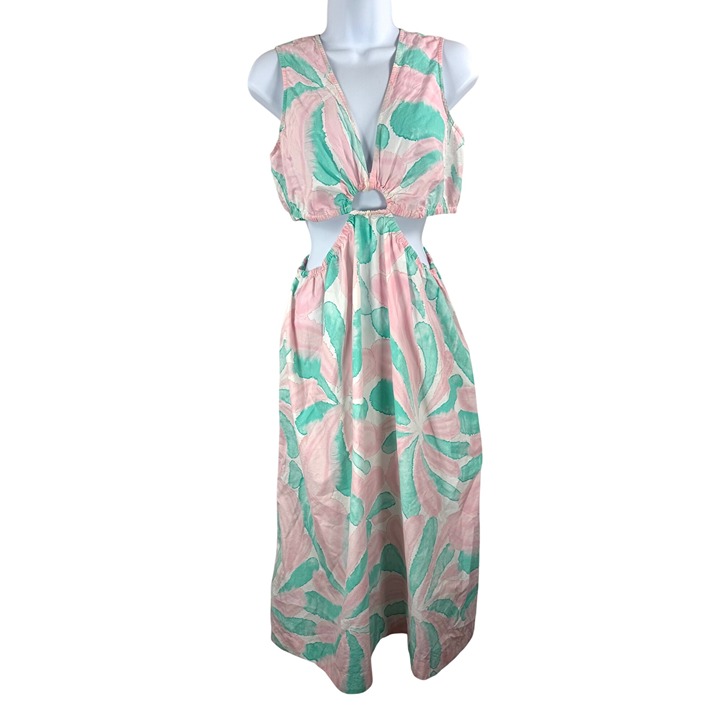 Rails Rizo cut out Midi Dress in Candy mint beachy boho sz S