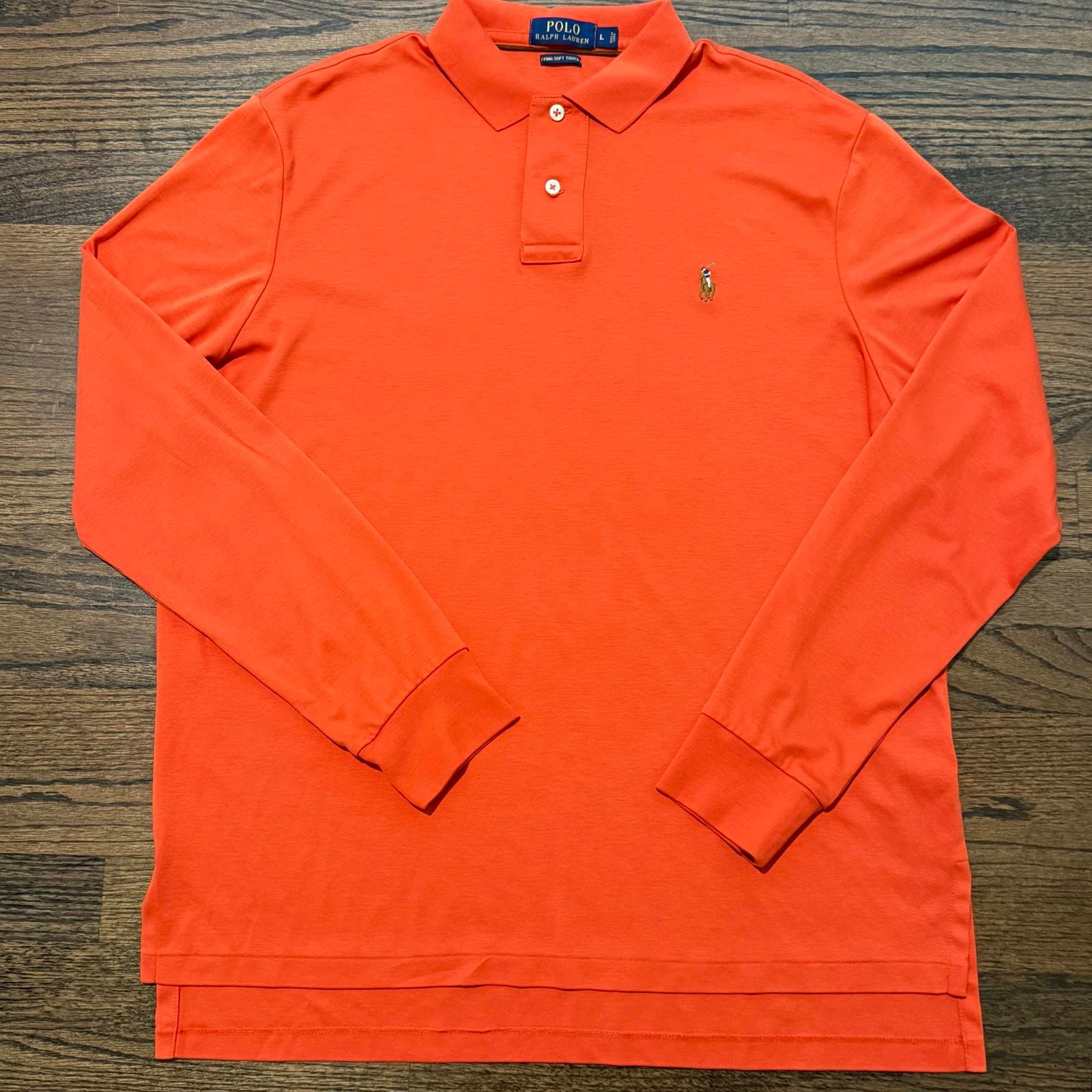 NWOT Polo Ralph Lauren Orange Long Sleeve Polo Large
