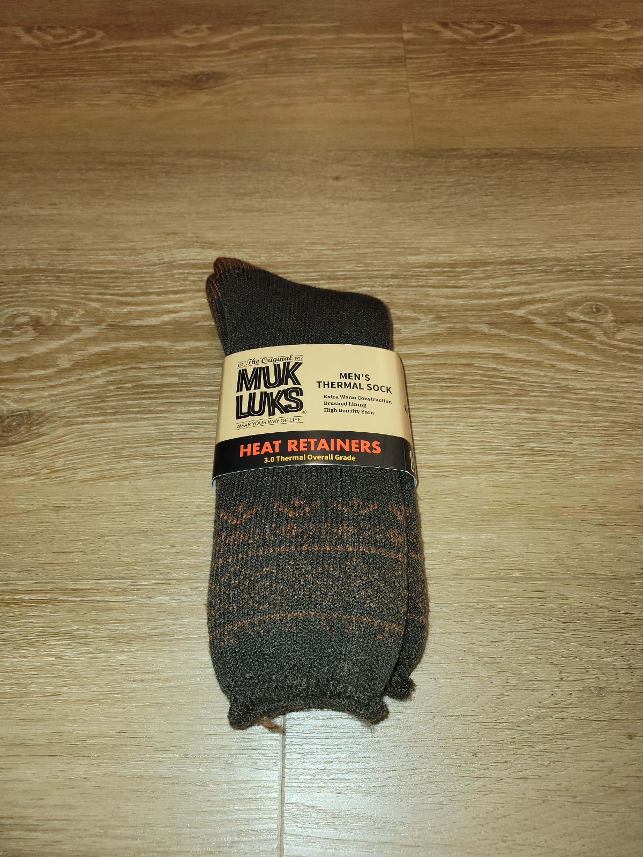 Muk Luks Men Socks Thermal 1 Pair Heat Retainers 3.0 Brown High Density One Size