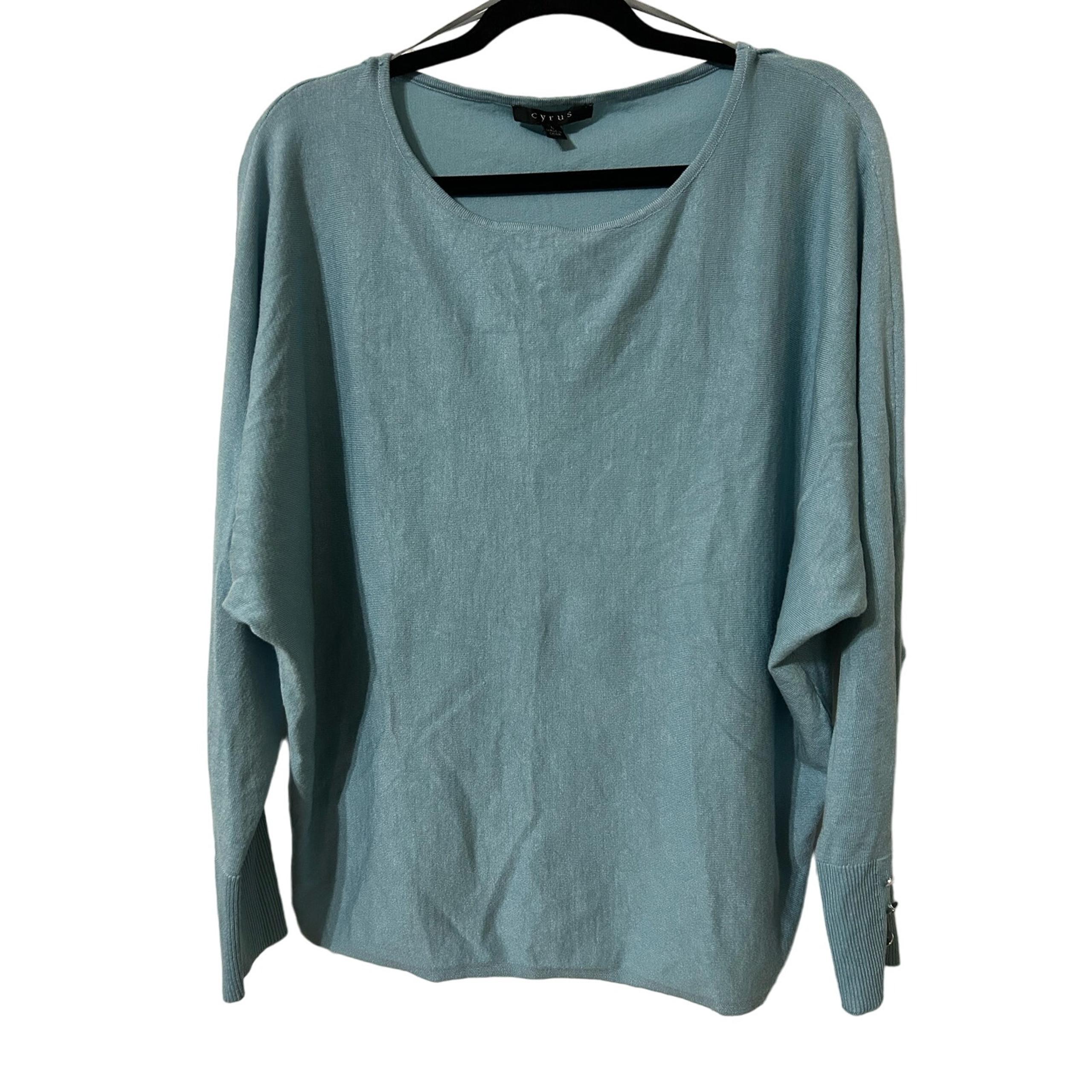 Cyrus light blue light weight batwing sweater, size L