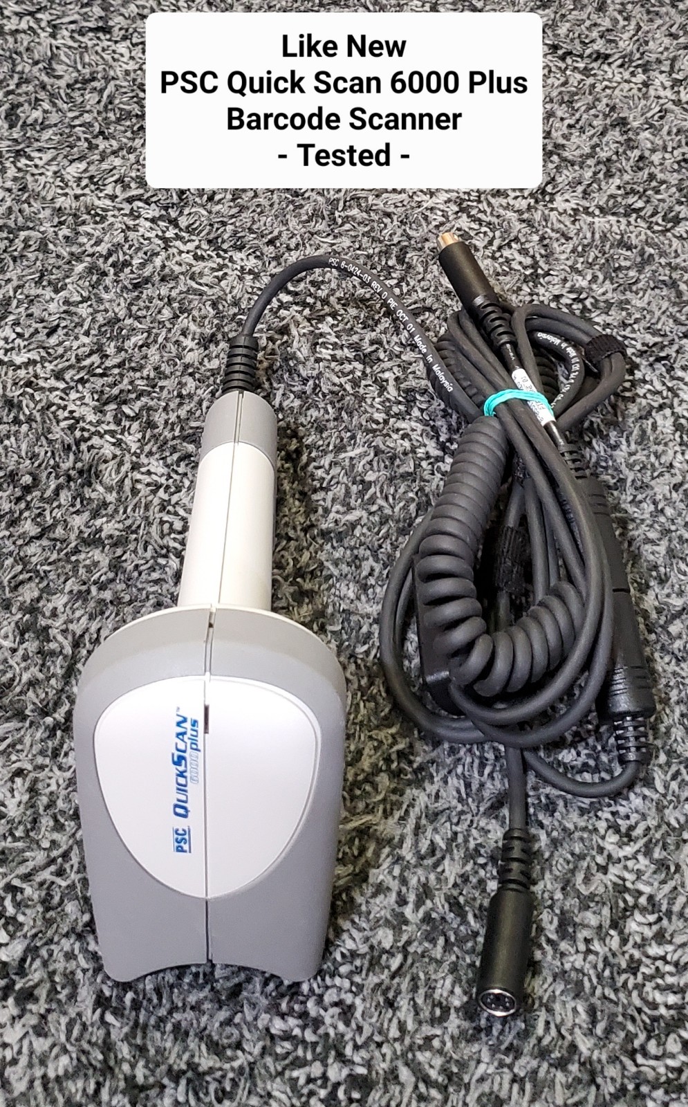 PSC QuickScan 6000Plus Barcode Scanner With Cable - Tested -