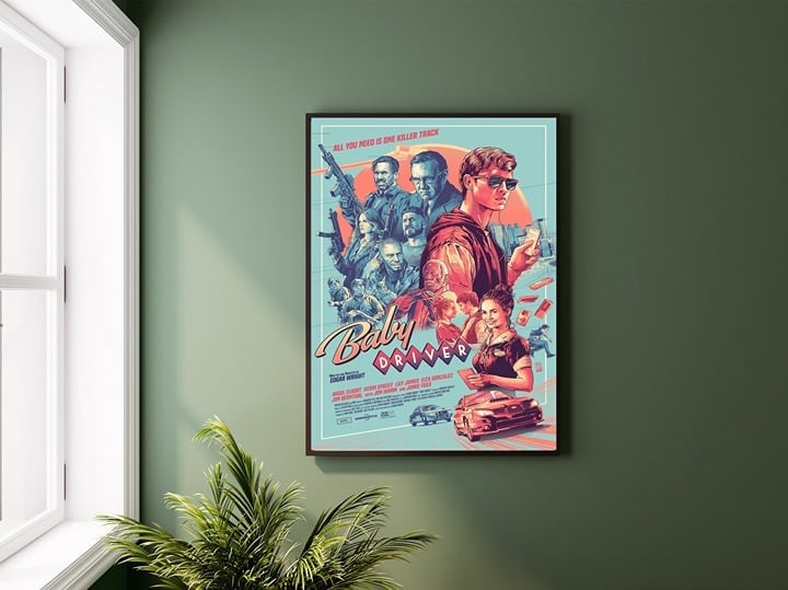Baby Driver films movie canvas poster home decor wall art 24x36inch