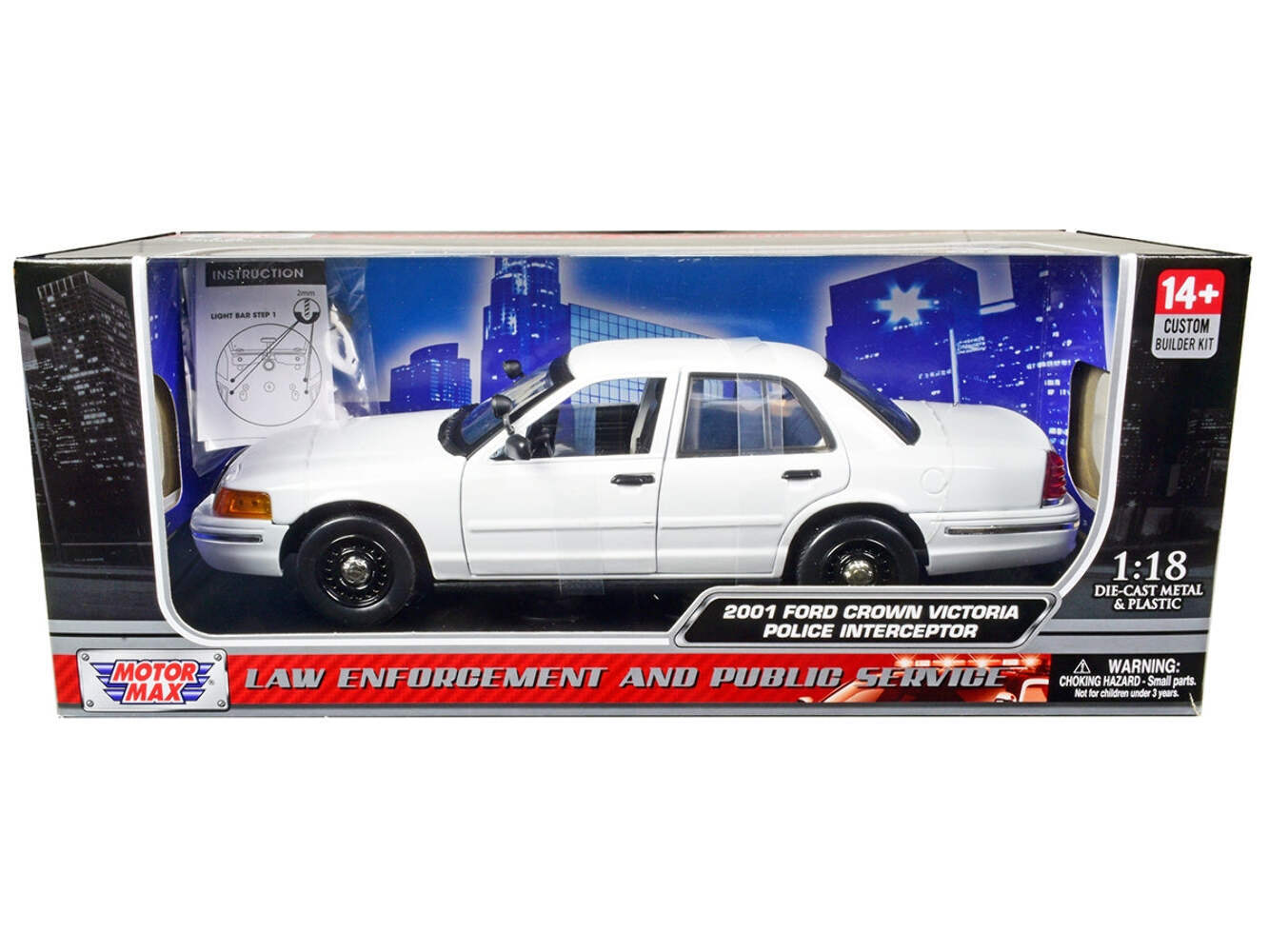 2001 Ford Crown Victoria Police Car Unmarked White Custom Builder's Kit Series