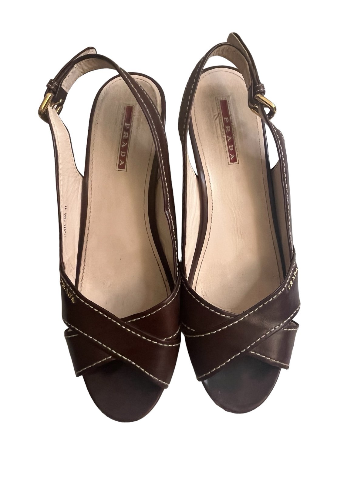 Prada womens wedge sandals size 41